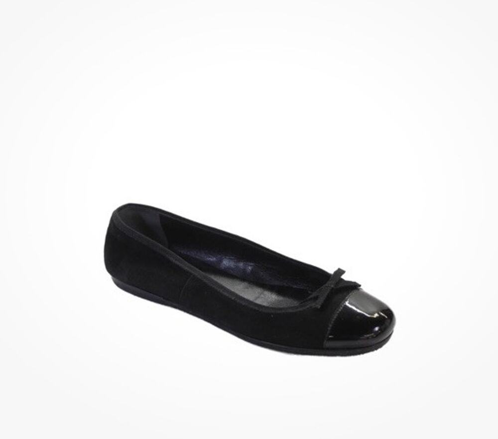 Prada Womens Suede Cap Toe Ballet Flats Black Size 7